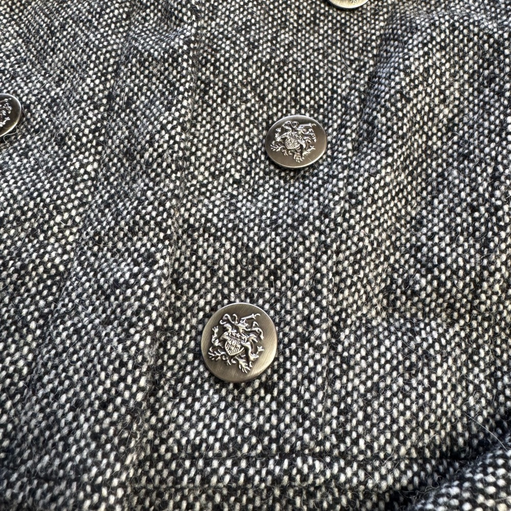 Guess Women’s Size Small Wool Blend Zip Up Long Peacoat Jacket Tweed - Picture 2 of 10